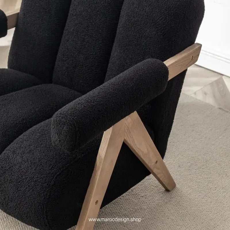 KIEVE, Chaise et Fauteuil Moderne en Noir-Canapé, Fauteil, Chaise, Pouf, Meridienne, Modilable,-Maroc Design-Velours-Maroc Design