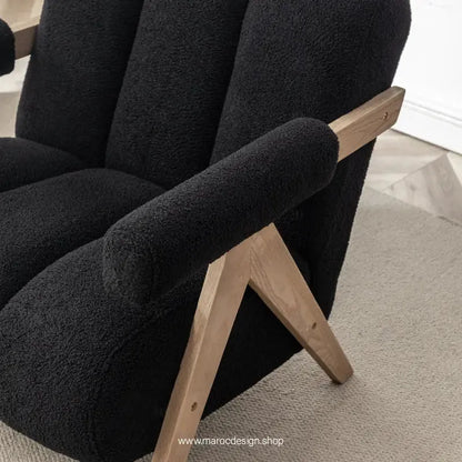 KIEVE, Chaise et Fauteuil Moderne en Noir-Canapé, Fauteil, Chaise, Pouf, Meridienne, Modilable,-Maroc Design-Velours-Maroc Design