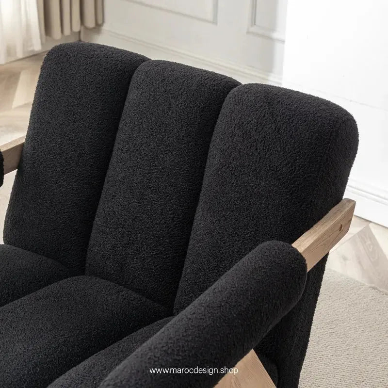 KIEVE, Chaise et Fauteuil Moderne en Noir-Canapé, Fauteil, Chaise, Pouf, Meridienne, Modilable,-Maroc Design-Velours-Maroc Design