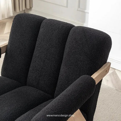 KIEVE, Chaise et Fauteuil Moderne en Noir-Canapé, Fauteil, Chaise, Pouf, Meridienne, Modilable,-Maroc Design-Velours-Maroc Design