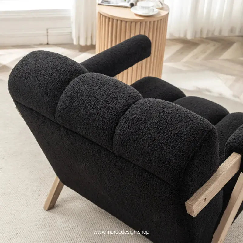 KIEVE, Chaise et Fauteuil Moderne en Noir-Canapé, Fauteil, Chaise, Pouf, Meridienne, Modilable,-Maroc Design-Velours-Maroc Design