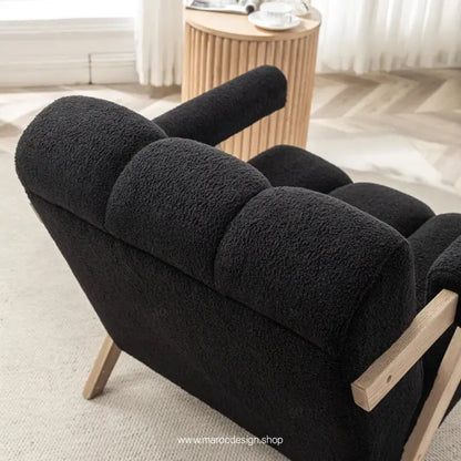 KIEVE, Chaise et Fauteuil Moderne en Noir-Canapé, Fauteil, Chaise, Pouf, Meridienne, Modilable,-Maroc Design-Velours-Maroc Design