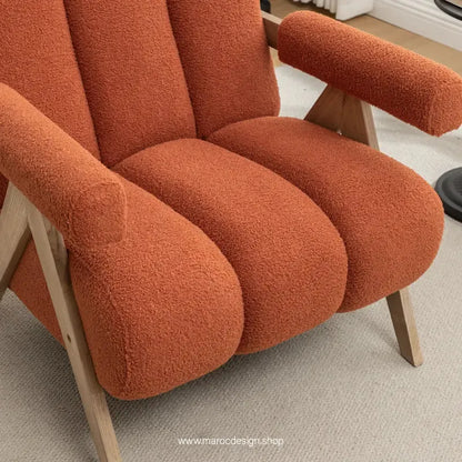 KIEVE, Chaise et Fauteuil Moderne en Orange-Canapé, Fauteil, Chaise, Pouf, Meridienne, Modilable,-Maroc Design-Velours-Maroc Design