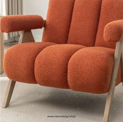 KIEVE, Chaise et Fauteuil Moderne en Orange-Canapé, Fauteil, Chaise, Pouf, Meridienne, Modilable,-Maroc Design-Velours-Maroc Design