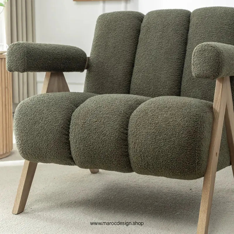 KIEVE, Chaise et Fauteuil Moderne en Vert-Canapé, Fauteil, Chaise, Pouf, Meridienne, Modilable,-Maroc Design-Velours-Maroc Design
