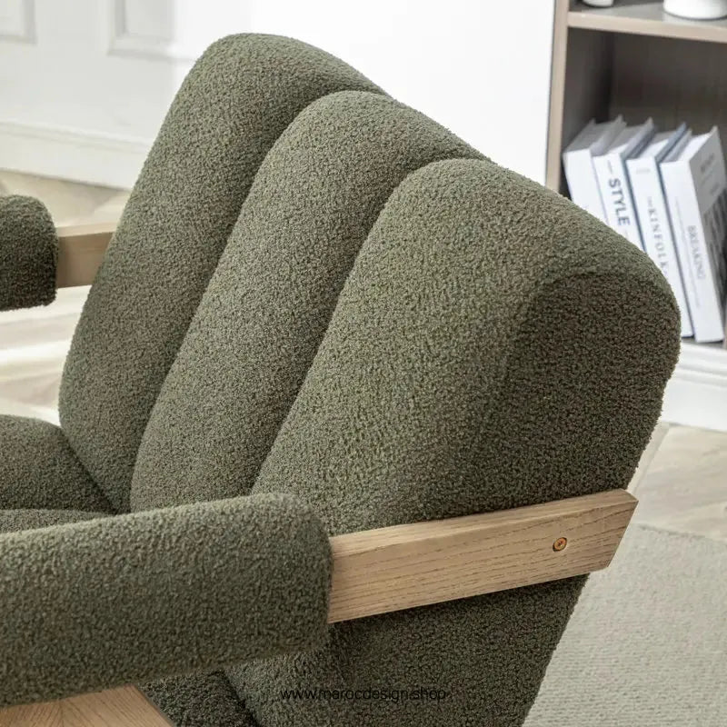 KIEVE, Chaise et Fauteuil Moderne en Vert-Canapé, Fauteil, Chaise, Pouf, Meridienne, Modilable,-Maroc Design-Velours-Maroc Design