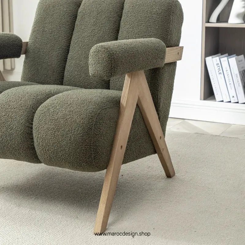 KIEVE, Chaise et Fauteuil Moderne en Vert-Canapé, Fauteil, Chaise, Pouf, Meridienne, Modilable,-Maroc Design-Velours-Maroc Design