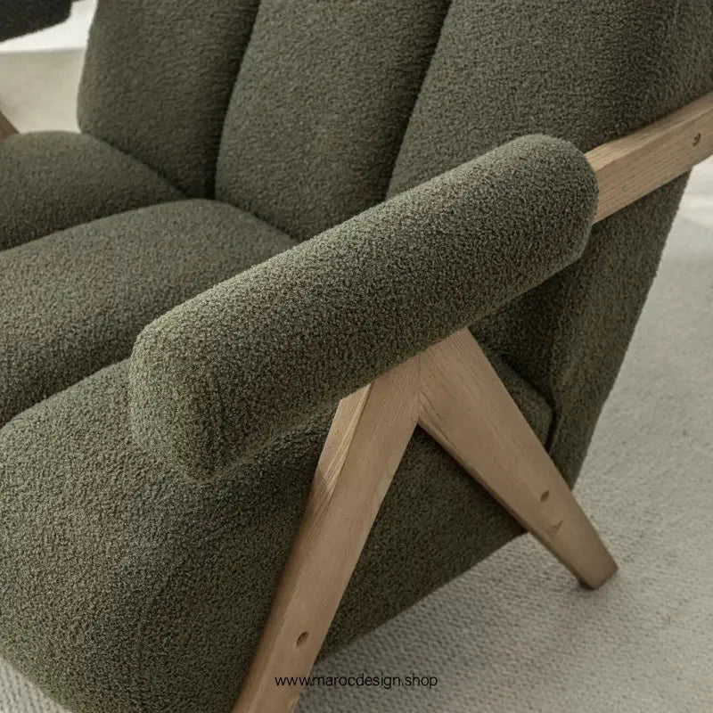 KIEVE, Chaise et Fauteuil Moderne en Vert-Canapé, Fauteil, Chaise, Pouf, Meridienne, Modilable,-Maroc Design-Velours-Maroc Design