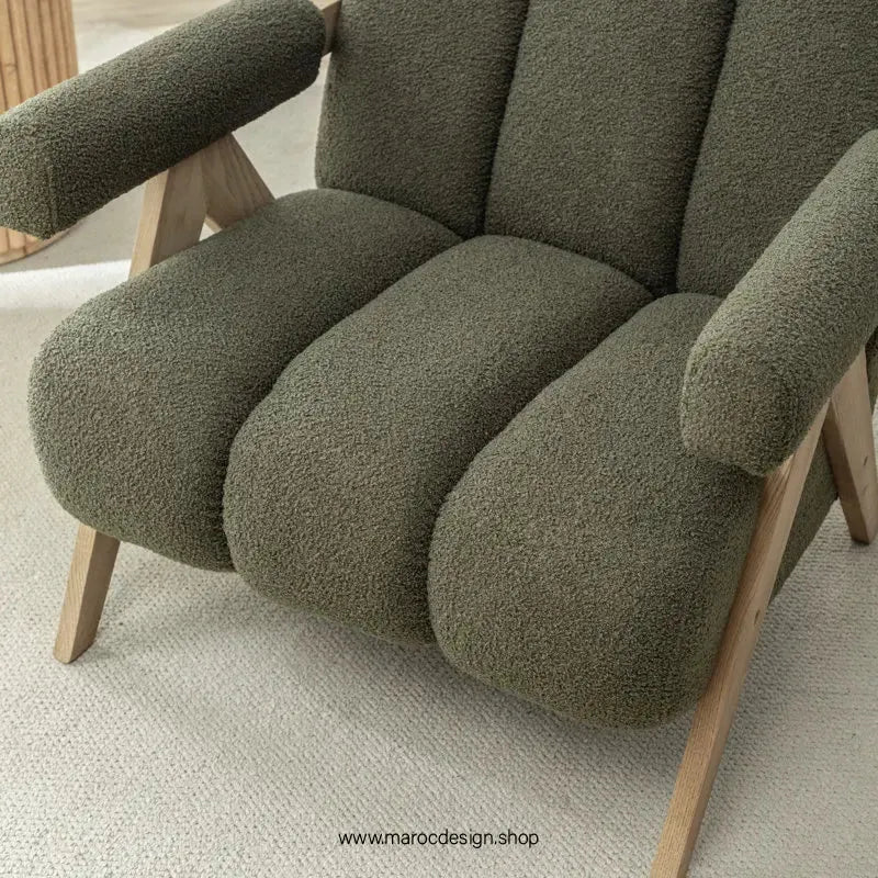 KIEVE, Chaise et Fauteuil Moderne en Vert-Canapé, Fauteil, Chaise, Pouf, Meridienne, Modilable,-Maroc Design-Velours-Maroc Design