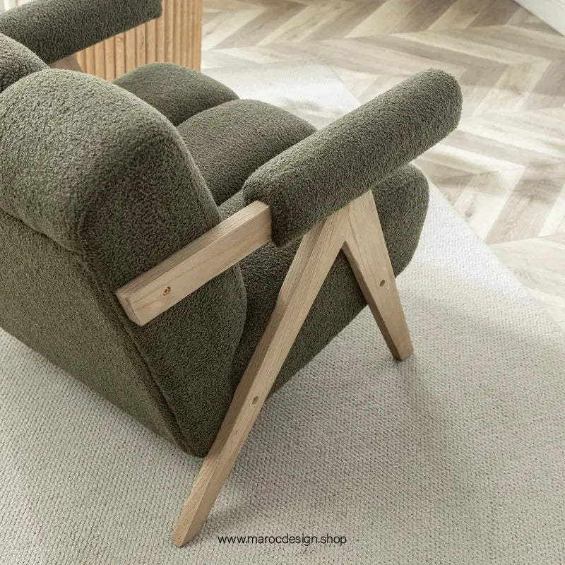 KIEVE, Chaise et Fauteuil Moderne en Vert-Canapé, Fauteil, Chaise, Pouf, Meridienne, Modilable,-Maroc Design-Velours-Maroc Design