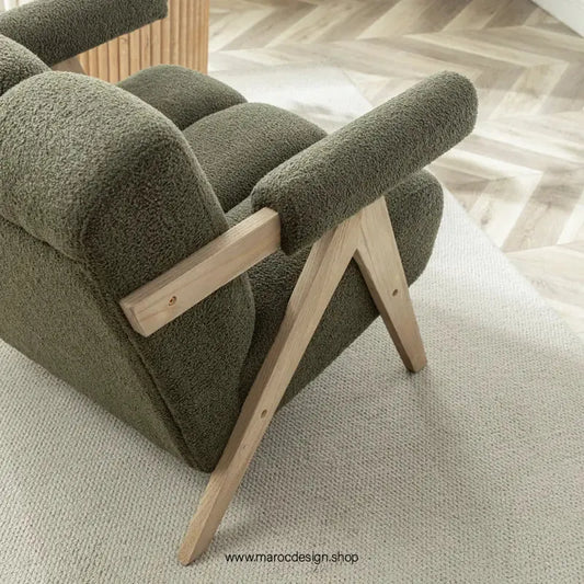 KIEVE, Chaise et Fauteuil Moderne en Vert-Canapé, Fauteil, Chaise, Pouf, Meridienne, Modilable,-Maroc Design-Velours-Maroc Design