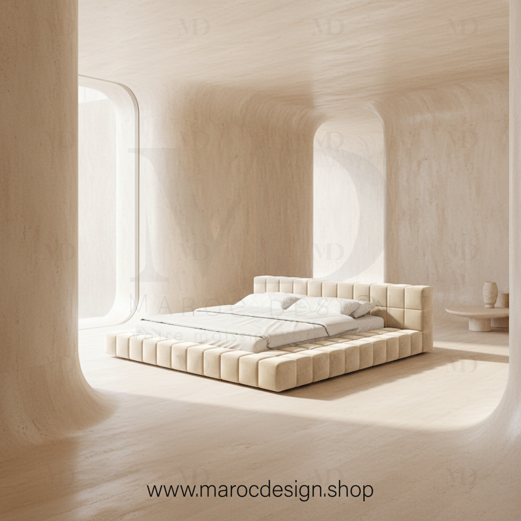 Lit Rembourré BRABUS avec Coffre de Rangement | Design Maroc