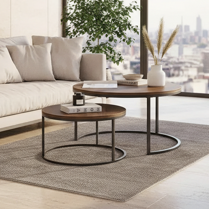 Tables gigognes LUXURIA, pieds métal vieilli – Maroc Design Casablanca