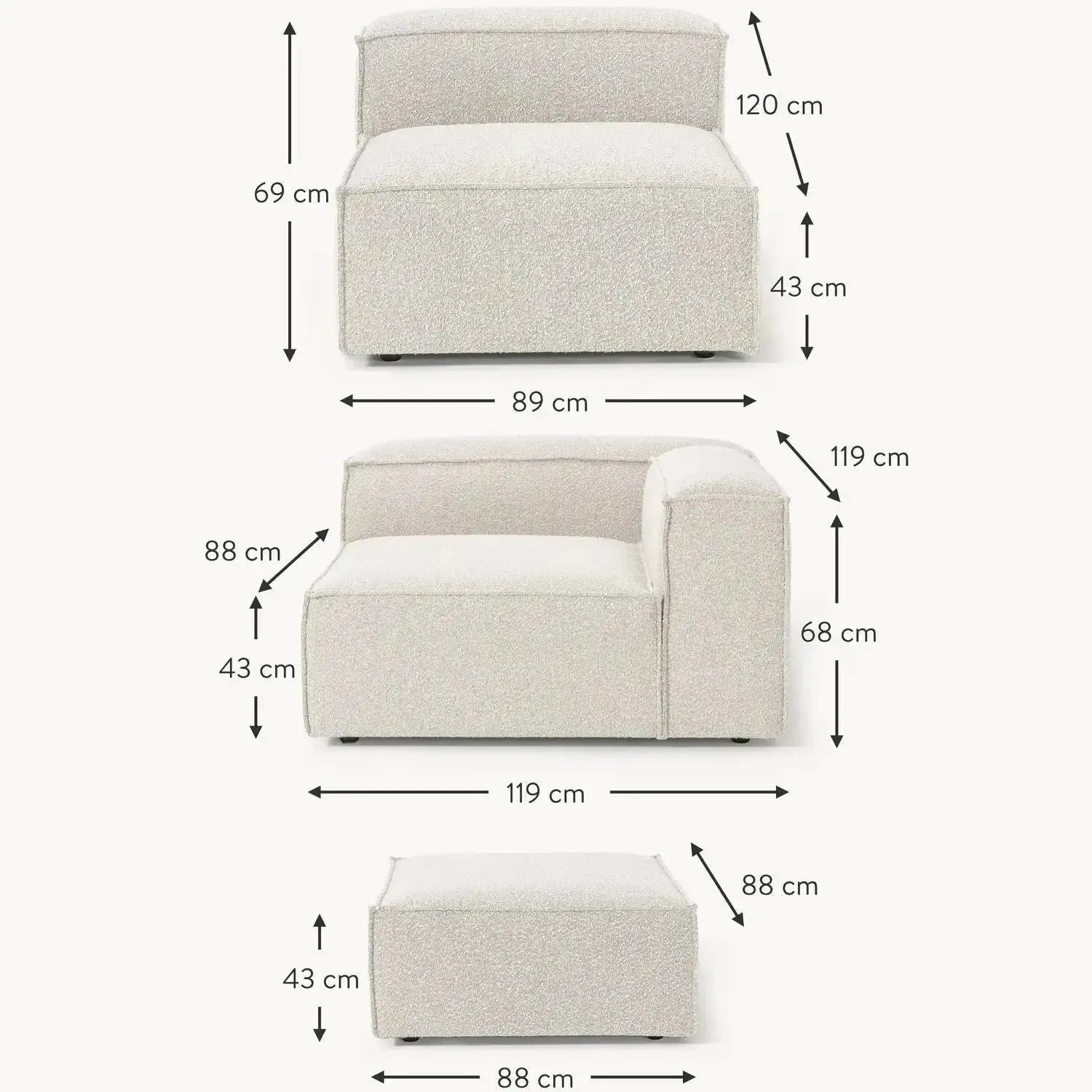 MALMO Canapé Modulable – Flexibilité et Confort pour une Vie Conviviale-canapé, fauteil, Pouf, Meridienne-Maroc Design-Maroc Design