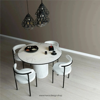 MARBELLA / Table à Manger / Élégance Intemporelle / Collection Pilar-Table à Manger-Maroc Design-80cm-Maroc Design
