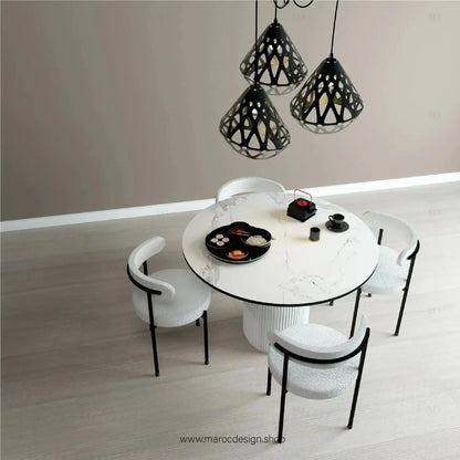 MARBELLA / Table à Manger / Élégance Intemporelle / Collection Pilar-Table à Manger-Maroc Design-80cm-Maroc Design