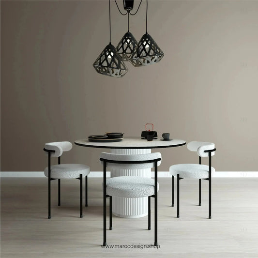 MARBELLA / Table à Manger / Élégance Intemporelle / Collection Pilar-Table à Manger-Maroc Design-80cm-Maroc Design