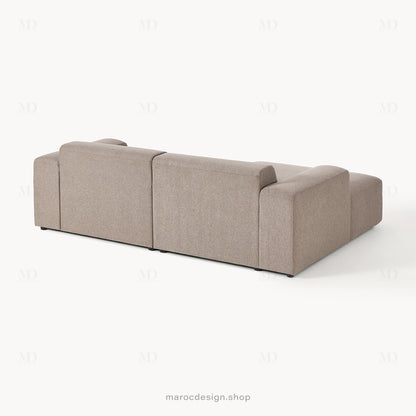 MELVANA -3- places XL / Beige Taupe- canapé d'angle, modulaire, Salon, Séjour