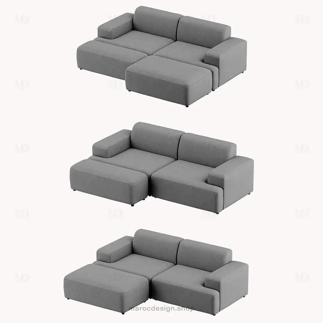 MELVANA 2 Places Large – Gris Foncé | Maroc Design-canapé, fauteil, Pouf, Meridienne-Maroc Design-Maroc Design