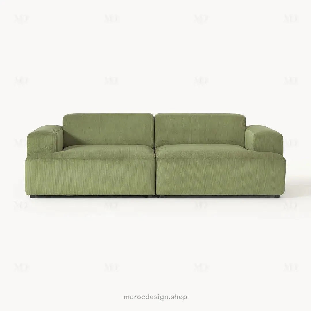 MELVANA 2 Places Large / Vert Olive modulable et confortable | Maroc Design-canapé, fauteil, Pouf, Meridienne-Maroc Design-Maroc Design