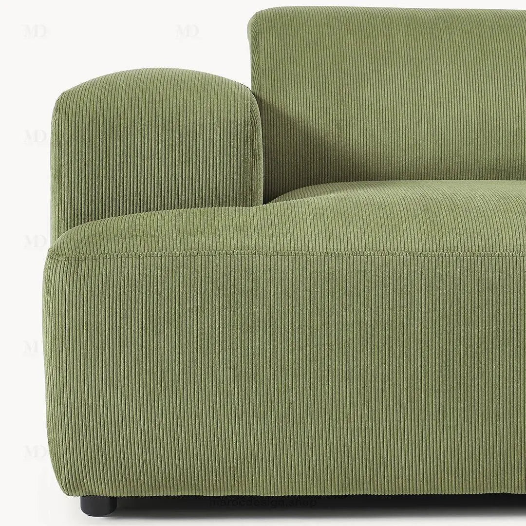 MELVANA 2 Places Large / Vert Olive modulable et confortable | Maroc Design-canapé, fauteil, Pouf, Meridienne-Maroc Design-Maroc Design