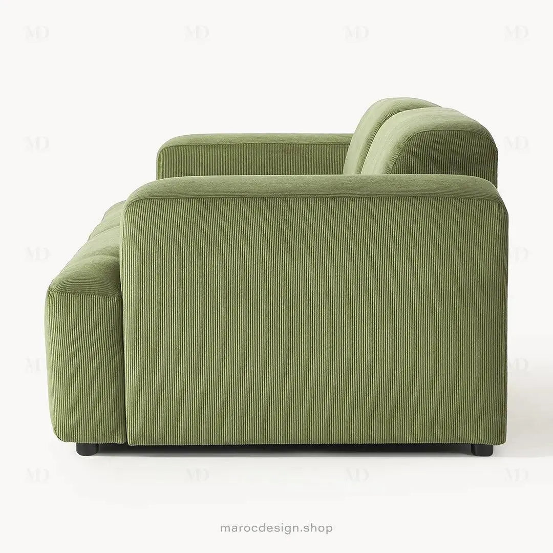 MELVANA 2 Places Large / Vert Olive modulable et confortable | Maroc Design-canapé, fauteil, Pouf, Meridienne-Maroc Design-Maroc Design