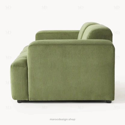 MELVANA 2 Places Large / Vert Olive modulable et confortable | Maroc Design-canapé, fauteil, Pouf, Meridienne-Maroc Design-Maroc Design