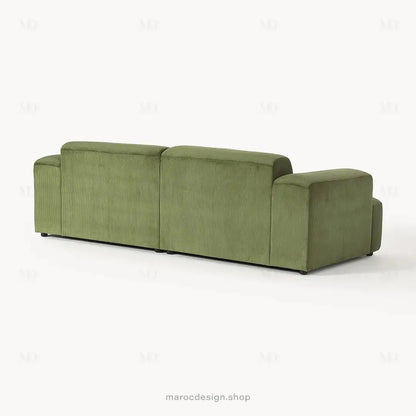 MELVANA 2 Places Large / Vert Olive modulable et confortable | Maroc Design-canapé, fauteil, Pouf, Meridienne-Maroc Design-Maroc Design