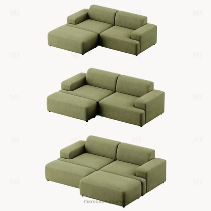 MELVANA 2 Places Large / Vert Olive modulable et confortable | Maroc Design-canapé, fauteil, Pouf, Meridienne-Maroc Design-Maroc Design