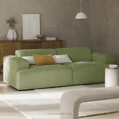 MELVANA 2 Places Large / Vert Olive modulable et confortable | Maroc Design-canapé, fauteil, Pouf, Meridienne-Maroc Design-Maroc Design