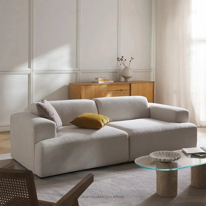 MELVANA 2 places Large / Blanc Cassé | Maroc Design-canapé, fauteil, Pouf, Meridienne-Maroc Design-Maroc Design