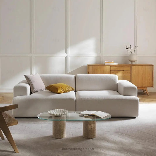 MELVANA 2 places Large / Blanc Cassé | Maroc Design-canapé, fauteil, Pouf, Meridienne-Maroc Design-Maroc Design