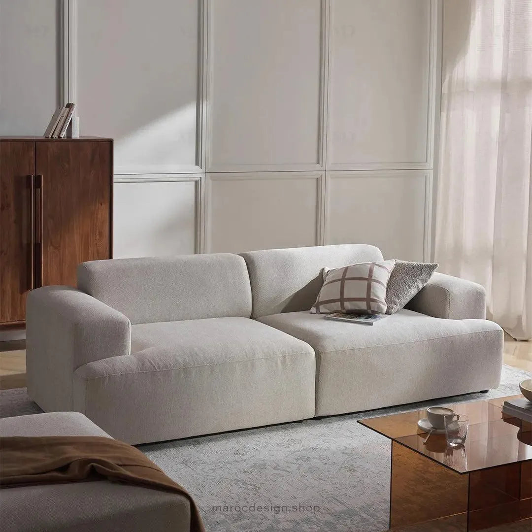 MELVANA Canapé 2 Places Beige Naturel – Confort Épuré & Design Apaisant | Maroc Design-canapé, fauteil, Pouf, Meridienne-Maroc Design-Maroc Design