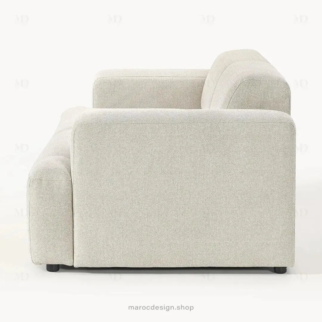 MELVANA Canapé 2 Places Beige Naturel – Confort Épuré & Design Apaisant | Maroc Design-canapé, fauteil, Pouf, Meridienne-Maroc Design-Maroc Design