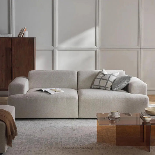 MELVANA Canapé 2 Places Beige Naturel – Confort Épuré & Design Apaisant | Maroc Design-canapé, fauteil, Pouf, Meridienne-Maroc Design-Maroc Design