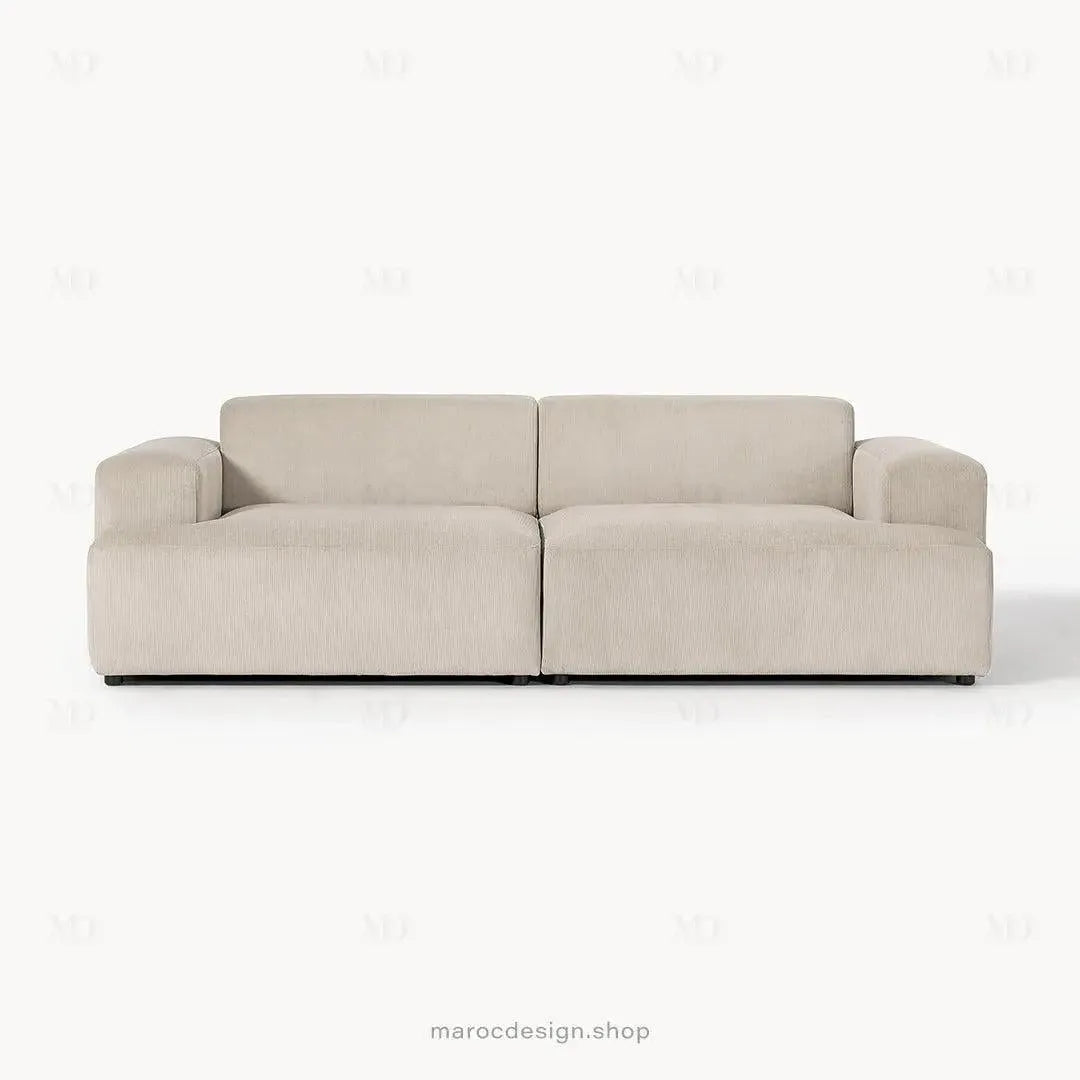 MELVANA Canapé 2 Places Large Beige – Élégance Moderne & Confort Raffiné | Maroc Design-canapé, fauteil, Pouf, Meridienne-Maroc Design-Maroc Design