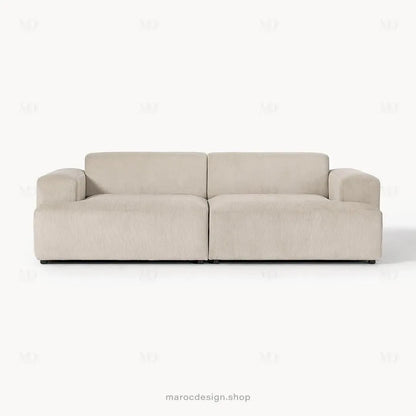 MELVANA Canapé 2 Places Large Beige – Élégance Moderne & Confort Raffiné | Maroc Design-canapé, fauteil, Pouf, Meridienne-Maroc Design-Maroc Design