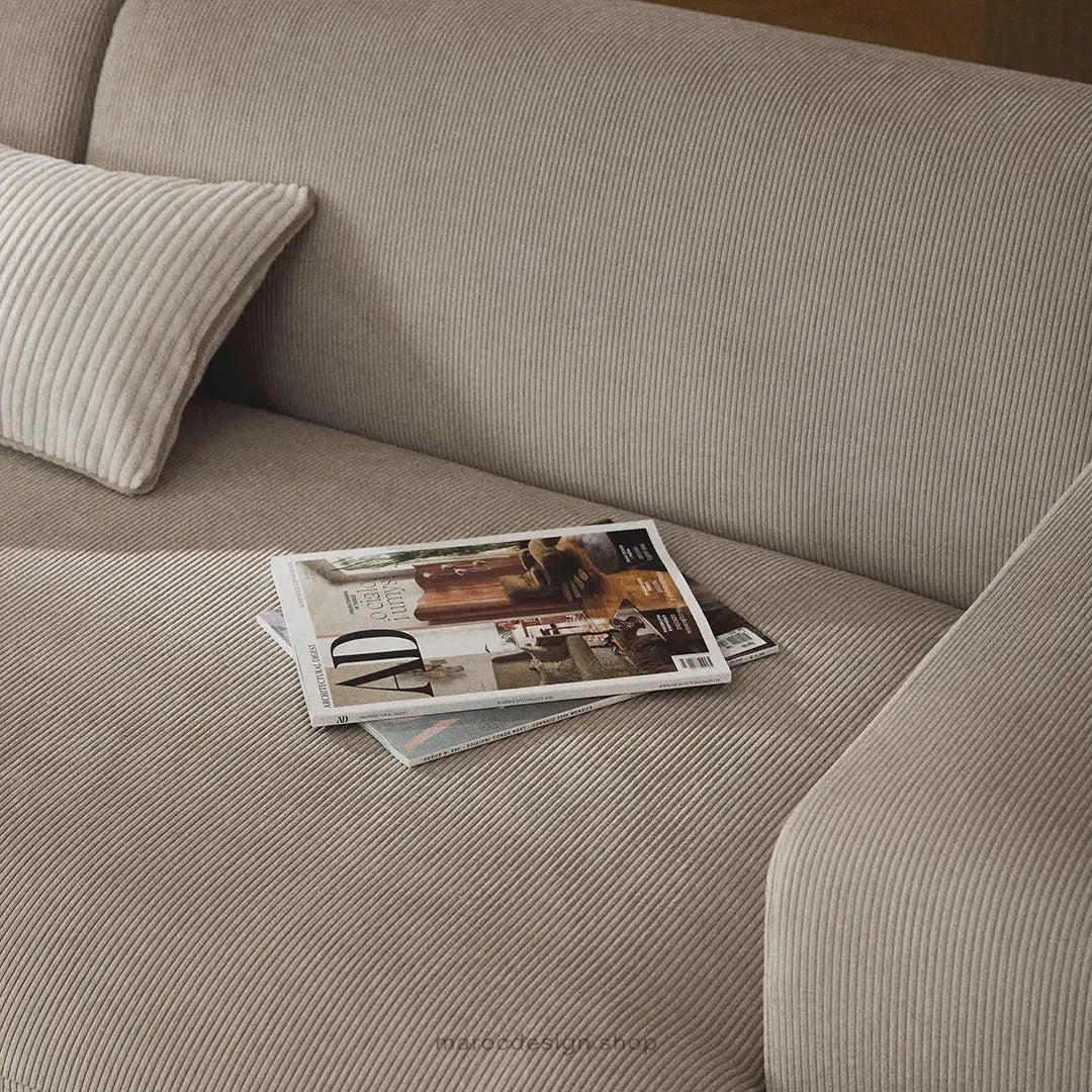 MELVANA Canapé 2 Places Large Beige – Élégance Moderne & Confort Raffiné | Maroc Design-canapé, fauteil, Pouf, Meridienne-Maroc Design-Maroc Design