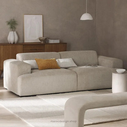 MELVANA Canapé 2 Places Large Beige – Élégance Moderne & Confort Raffiné | Maroc Design-canapé, fauteil, Pouf, Meridienne-Maroc Design-Maroc Design