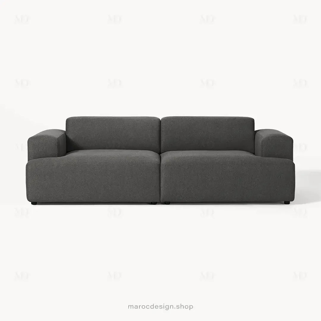 MELVANA - Canapé 2 Places Large Gris Anthracite | Maroc Design-canapé, fauteil, Pouf, Meridienne-Maroc Design-Maroc Design