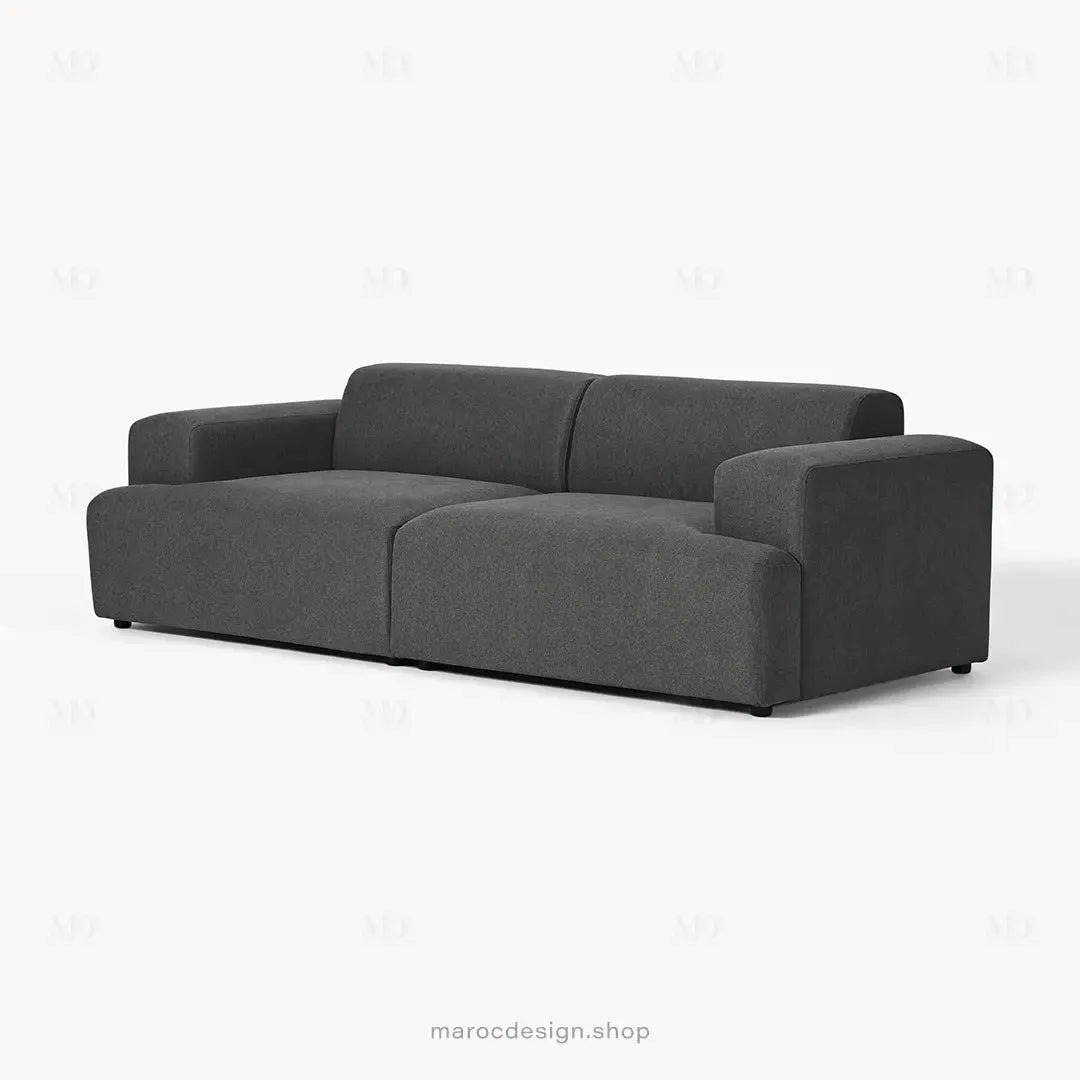 MELVANA - Canapé 2 Places Large Gris Anthracite | Maroc Design-canapé, fauteil, Pouf, Meridienne-Maroc Design-Maroc Design