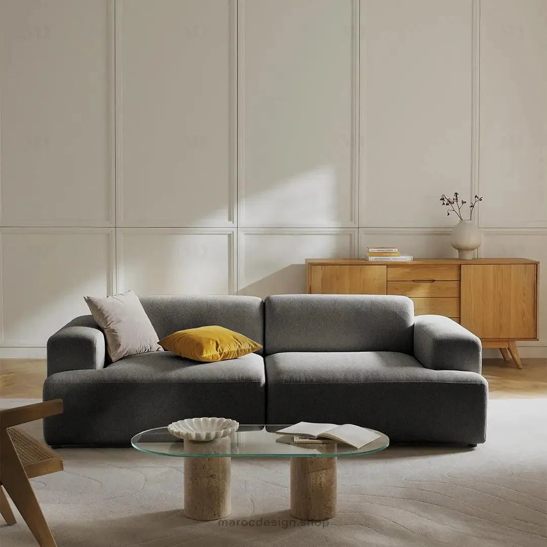 MELVANA - Canapé 2 Places Large Gris Anthracite | Maroc Design-canapé, fauteil, Pouf, Meridienne-Maroc Design-Maroc Design