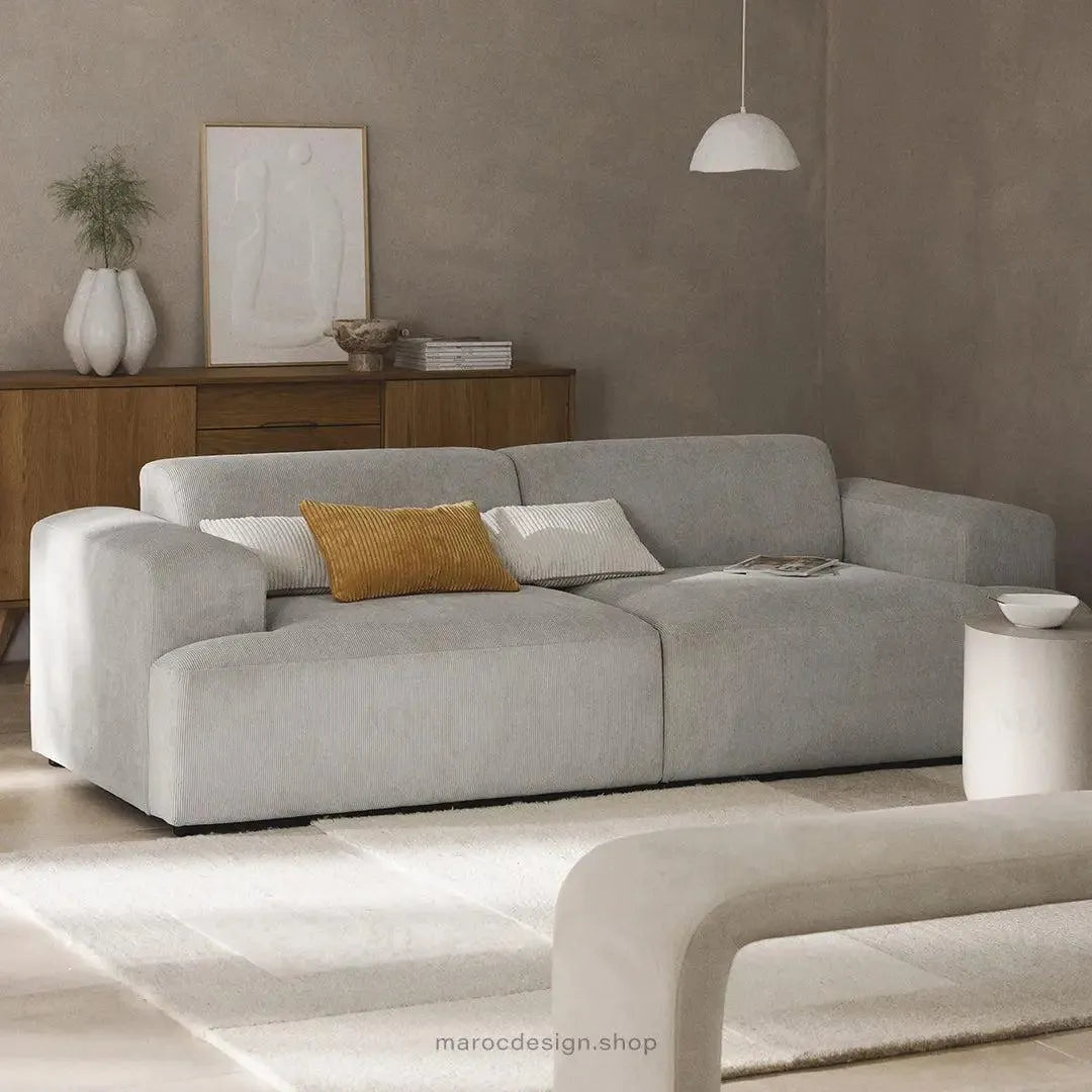 MELVANA Canapé 2 Places Large Gris – Design Moderne et Confort Haut de Gamme | Maroc Design-canapé, fauteil, Pouf, Meridienne-Maroc Design-Maroc Design