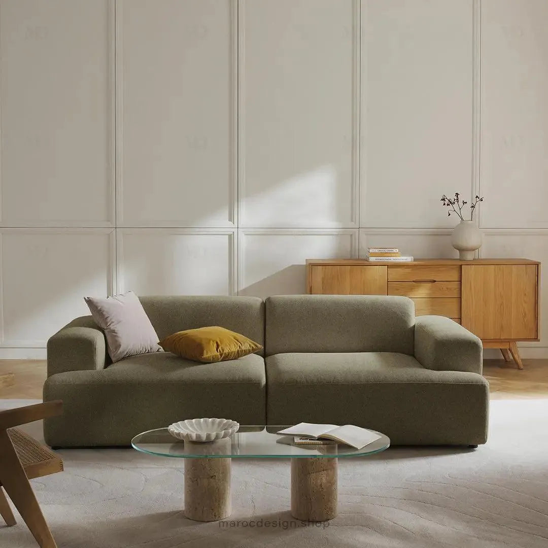 MELVANA Canapé 2 Places Large Vert Solitaire – Confort Nature & Design Haut de Gamme | Maroc Design-canapé, fauteil, Pouf, Meridienne-Maroc Design-Maroc Design