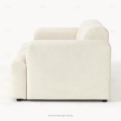 MELVANA – Canapé 2 Places (S) Blanc Cassé-canapé, fauteil, Pouf, Meridienne-Maroc Design-Maroc Design