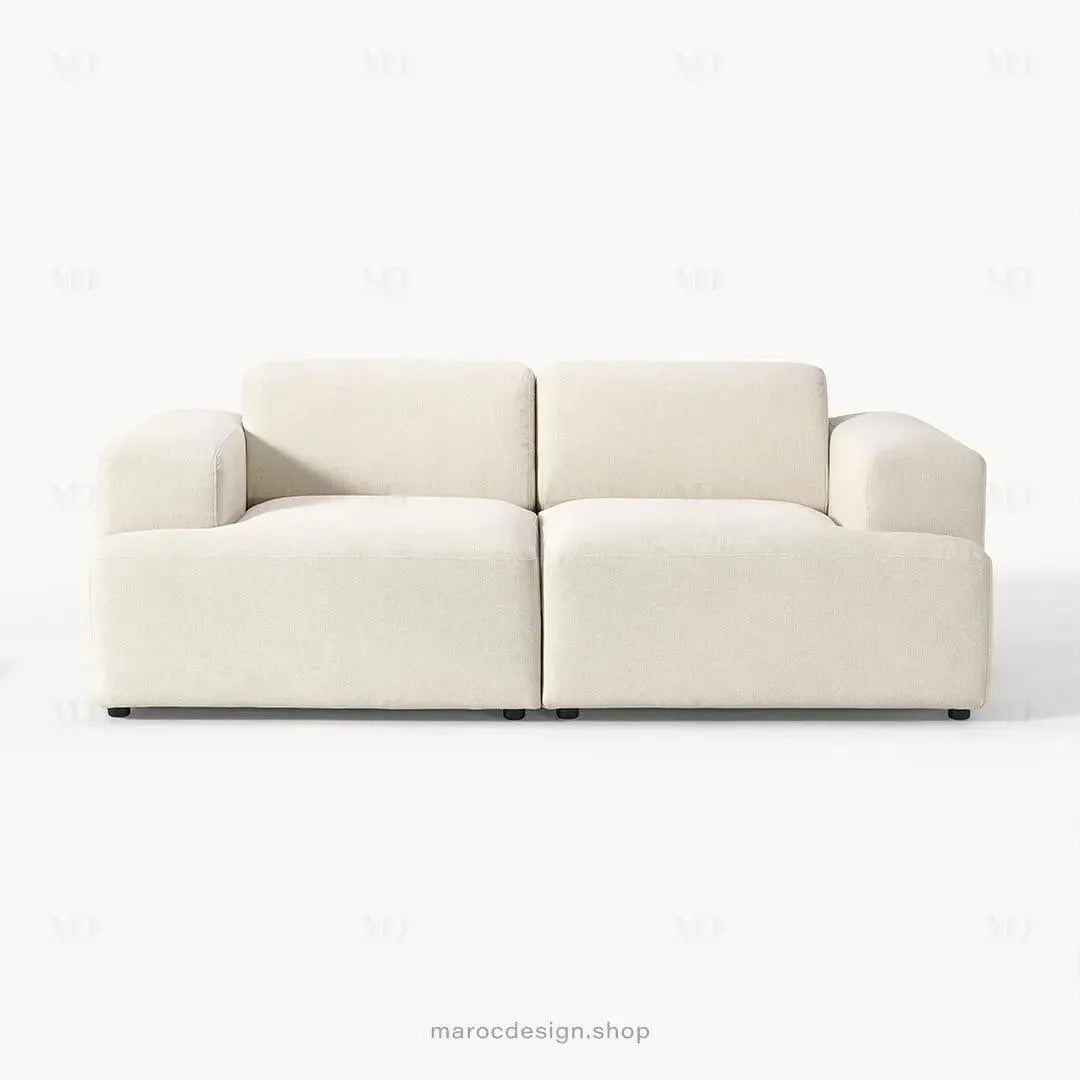 MELVANA – Canapé 2 Places (S) Blanc Cassé-canapé, fauteil, Pouf, Meridienne-Maroc Design-Maroc Design