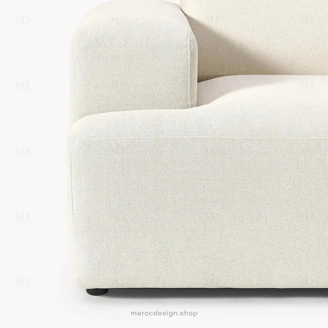 MELVANA – Canapé 2 Places (S) Blanc Cassé-canapé, fauteil, Pouf, Meridienne-Maroc Design-Maroc Design