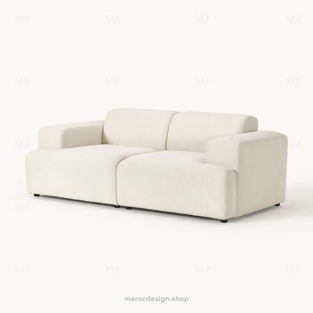 MELVANA – Canapé 2 Places (S) Blanc Cassé-canapé, fauteil, Pouf, Meridienne-Maroc Design-Maroc Design