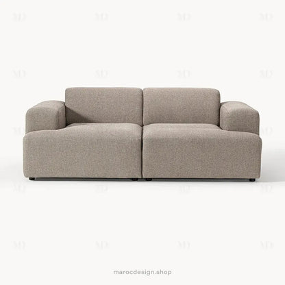 MELVANA – Canapé 2 Places (S) Grège-canapé, fauteil, Pouf, Meridienne-Maroc Design-Maroc Design