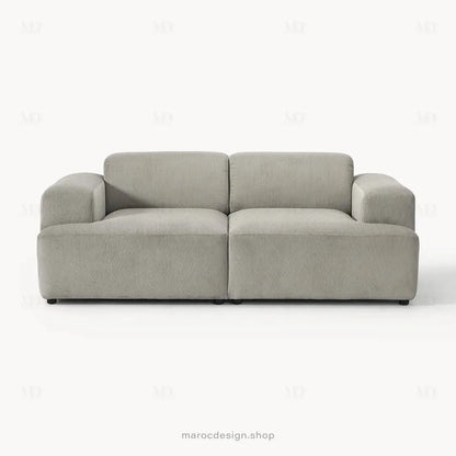 MELVANA – Canapé 2 Places (S) Gris Clair-canapé, fauteil, Pouf, Meridienne-Maroc Design-Maroc Design